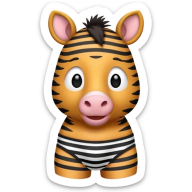  zebra in underwear sticker
