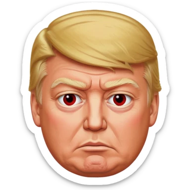 Donald Trump is very furious. Red with anger. photorealistic. high quiality  sticker