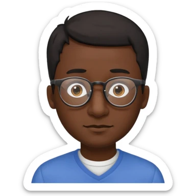 Emoli hombre con lentes poco cabello negro y nariz grande sticker