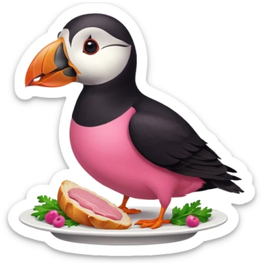 pink puffin pink roast dinner sticker