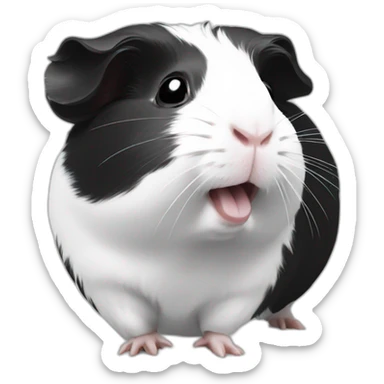 Guinea pig black and white dancing sticker