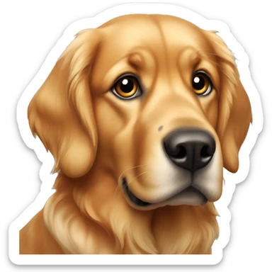 Copper golden retriever with multiple black spots on nose sticker