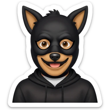 Black dog man sticker