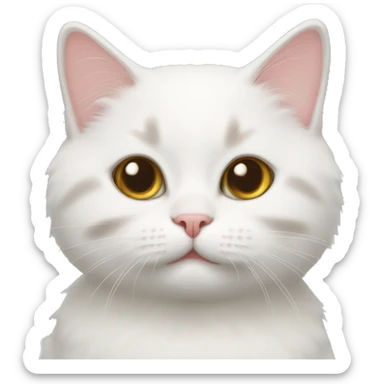 White munchkin cat  sticker