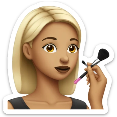 Girl putting on makeup  sticker