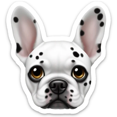 white french bulldog with black spotted ears sticker