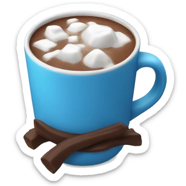 Hot chocolate in Blue  sticker