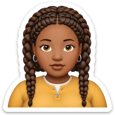 Plus size Black woman with braids  sticker