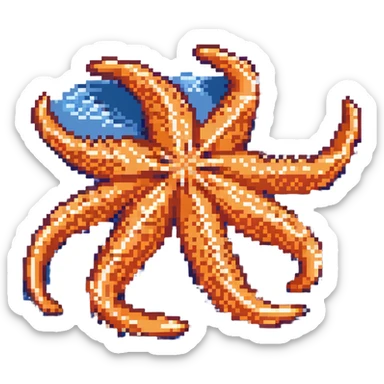 Orange sea star with five arms sticker