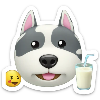 Milk with his plush on a lawn sticker