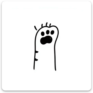simple sketch of a cat's foot with toe beans sticker