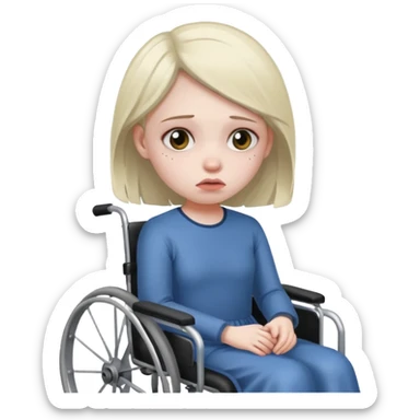 Girl in a wheel chair hurting sticker