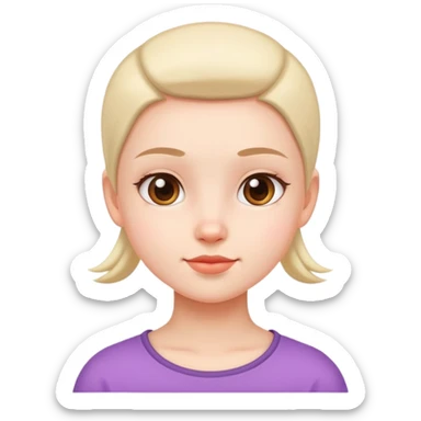 cute girl character with flat top head sticker