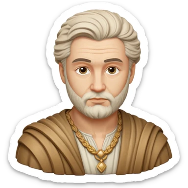 Cinematic Realistic Ivan Meštrović Portrait Emoji, depicted as a renowned Croatian sculptor with thoughtful eyes and classical attire, rendered with intricate textures and dramatic artistic lighting that captures his creative genius. sticker
