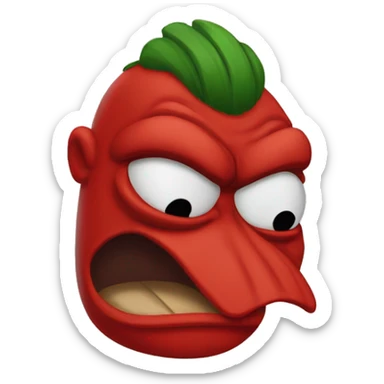 red pepe tantrum emoji sticker