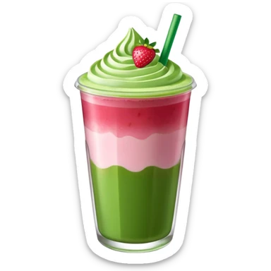 Make a starbucks matcha strawberry drink sticker