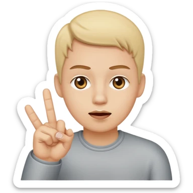 Rolling eyes sticking up middle finger sticker