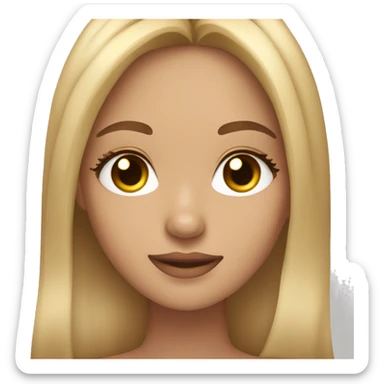 A girl light skinned girl with brown and blond highlights with long eyelashes  sticker