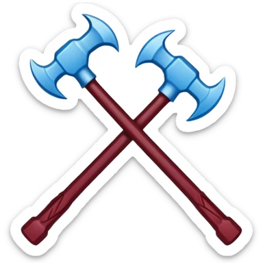 Crossed Hammers Emoji but they're claret and blue  sticker