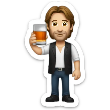 hank moody holds a glass of whisky sticker