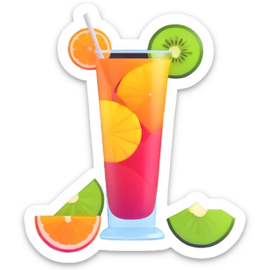 sliced fruit cocktail drink sticker