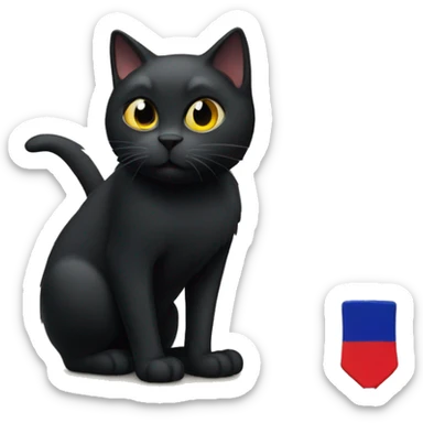 Black cat invading France  sticker
