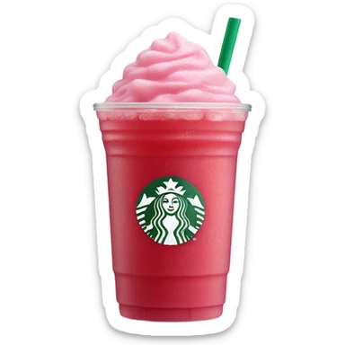 Starbucks strawberry açaí refreshers pink beverage with ice sticker