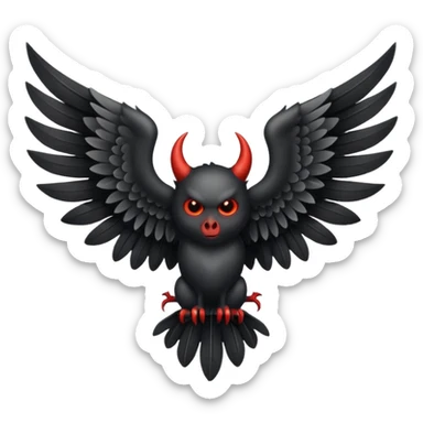 black and white wing devil sticker
