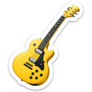 Bana elektronik gitar emojisi yap ama bir tane yüz emojisinin elinde olsun elektronik gitar siyah olsun  sticker