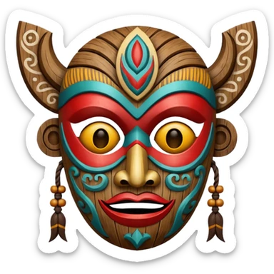 tribal mask sticker