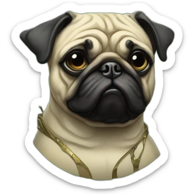A cyberpunk pug in Art Nouveau style during 1910 sticker
