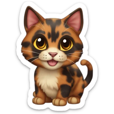 chimera tortoiseshell cat sticker