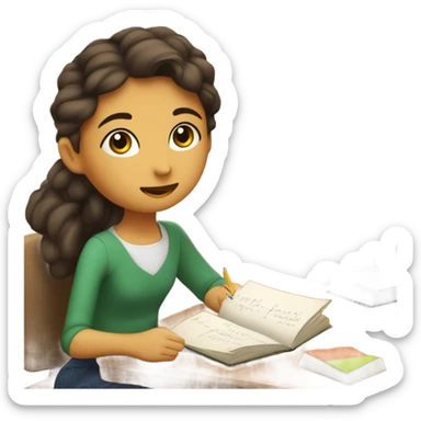 Girl practicing Spanish  sticker