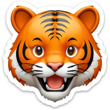 happy excited tiger face for Twitch emote sticker