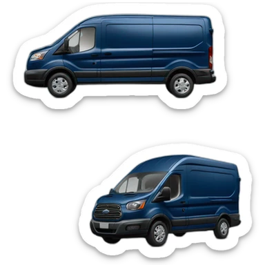 amazon ford transit van dark blue with amazon logo sticker