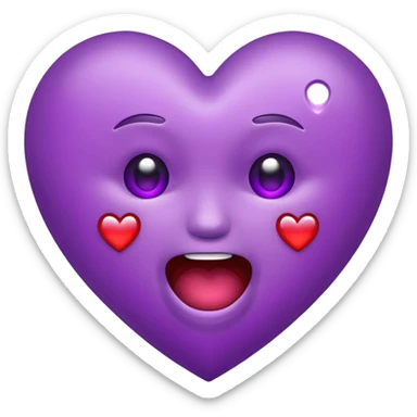 flashing purple heart that's dying crying laughing sticker