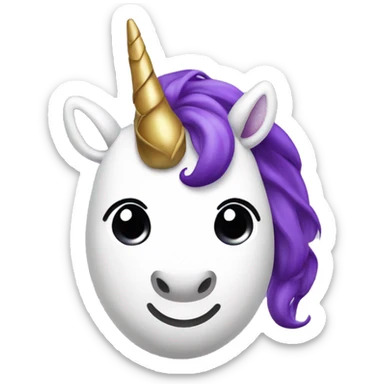 unicorn with purple eggplant in place of the horn sticker