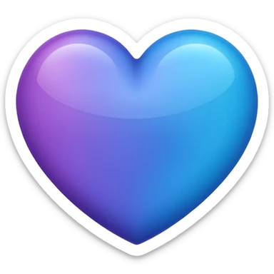 Heart color is between blue and purple sticker
