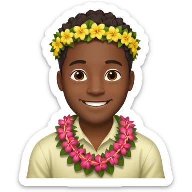 hawaian black man sticker