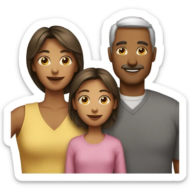 Father daughter and mother  sticker