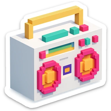 white boombox sticker