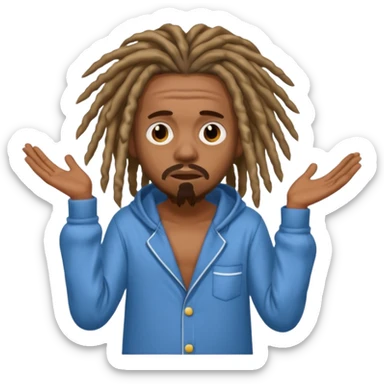 scared rapper with dreadlocks and pyjamas sticker