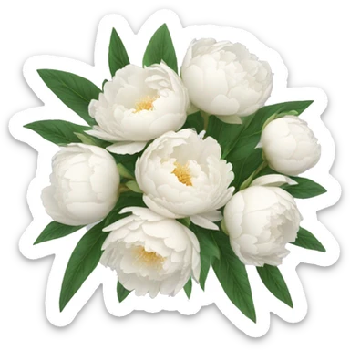 Bouquet of white peonies  sticker
