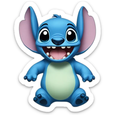 stich diciendo hola sticker