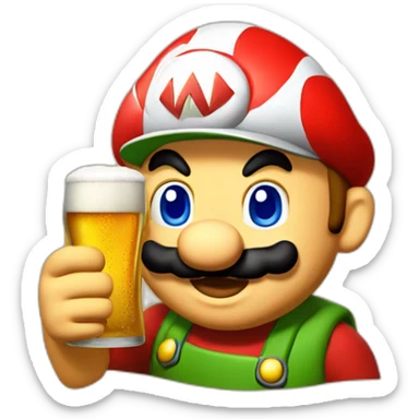 Mario qui bois une biere sticker