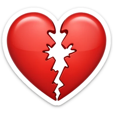 heart broken in half red sticker