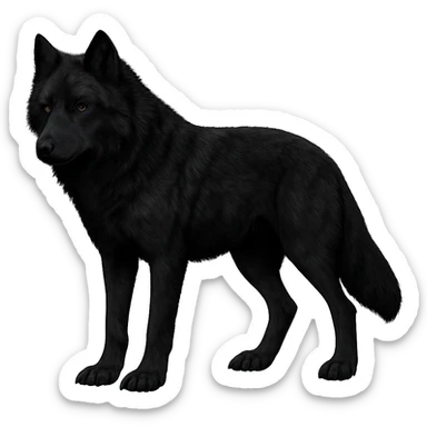 digital illustration of a black wolf, no background sticker