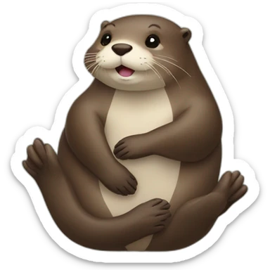 Otter holding hands sticker