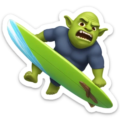Ogre surfing sticker