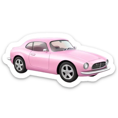Pastel Pink Car "A sleek pastel pink car with glowing headlights, sparkling wheels, and a magical light trail following behind as it moves." sticker
